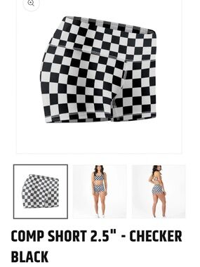 The Barbell Cartel Women’s 2.5” Comp Short Black Checkered Short Large